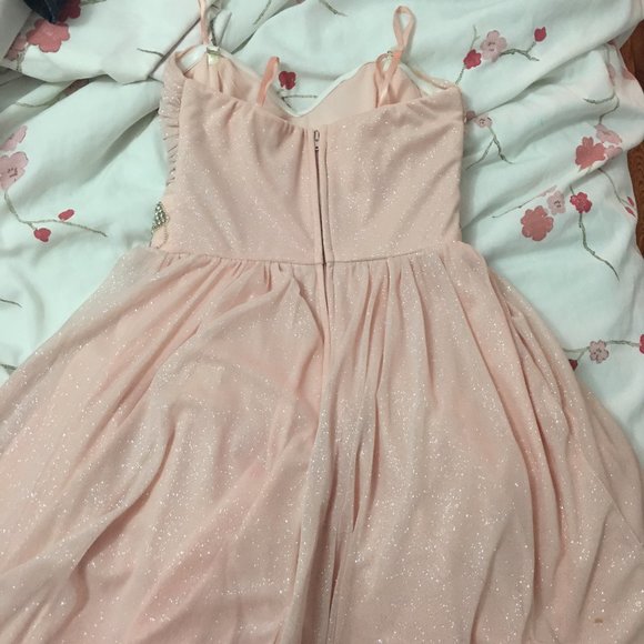 Strapless Pink Glitter Dress - Picture 2 of 3